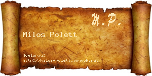 Milos Polett névjegykártya